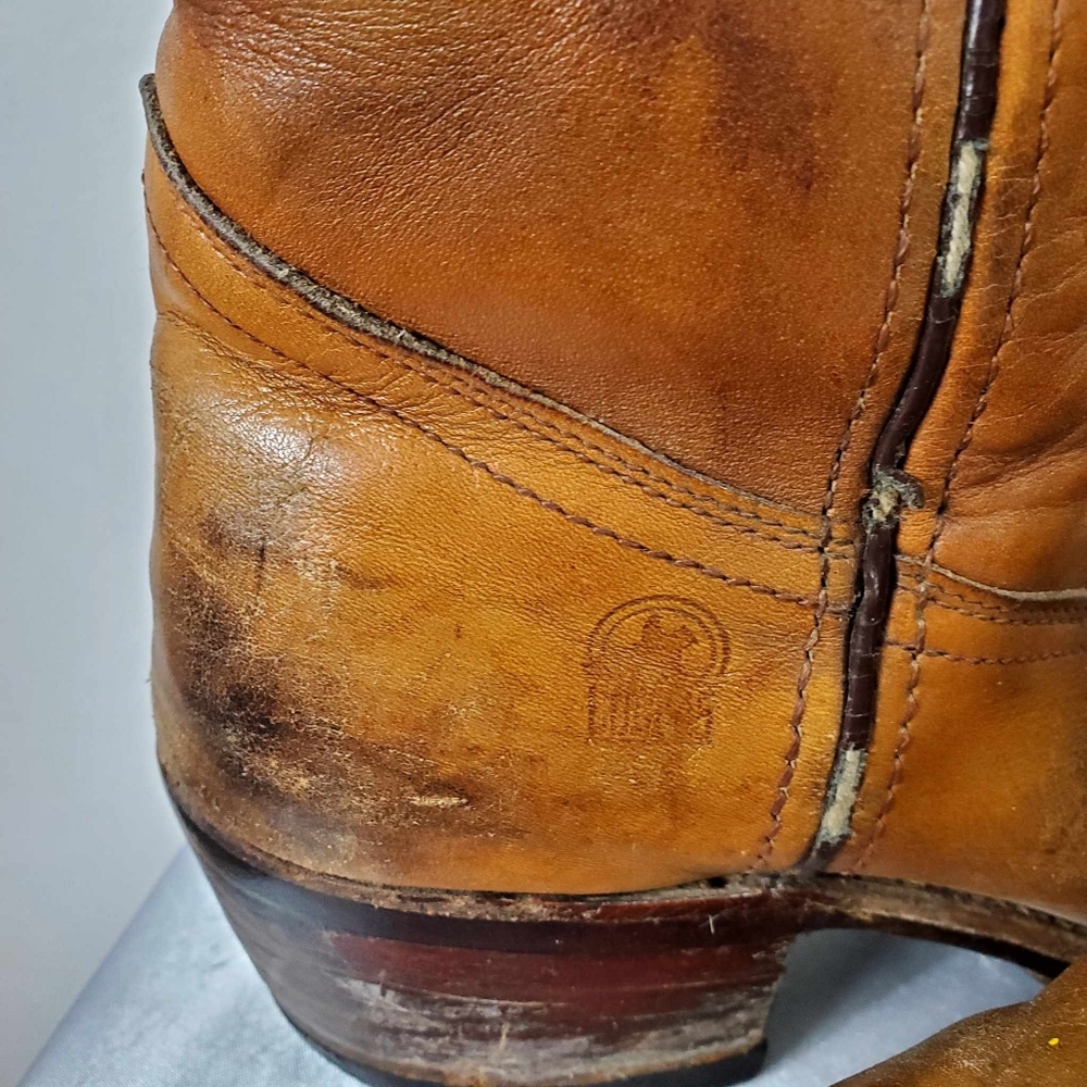 Steel Cap Vintage Leather Cowboy Boots - Picture 4 of 16
